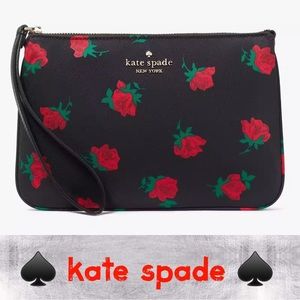 Kate Spade Chelsea Rose Toss Printed Medium Wristlet Pouch